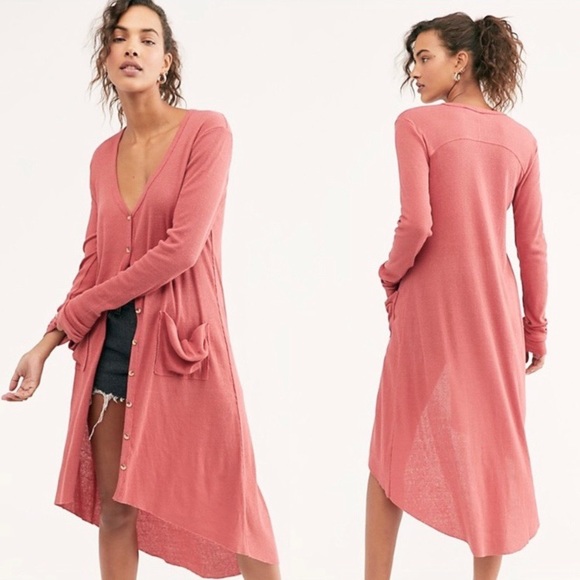 Free People Sweaters - Free People Beach Ribbed Up Maxi Cardigan Duster